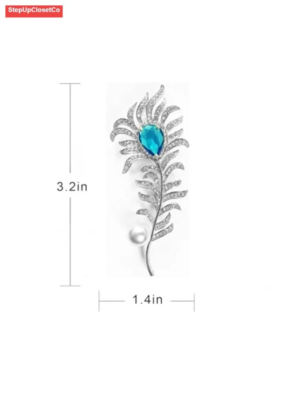 Vintage Flower Brooch Pin Zircon Pearl Pendant